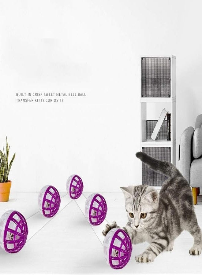 KittuPet ألعاب كرات جينجل للقطط من كيتو بيت، قطعتان، أنماط مختلفة للقطط المنزلية - كرات بلاستيكية شبكية للقطط مع أجراس، لعبة خشخيشة للقطط الصغيرة. - Image 2